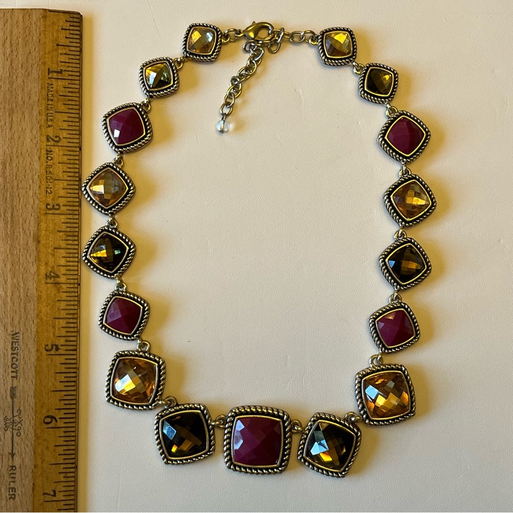 Vintage “Napier” Statement Necklace with Multi Jewel-Tone Stones